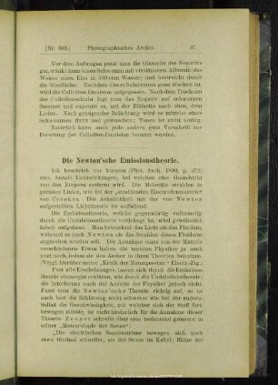 Die Newton'sche Emissionstheorie