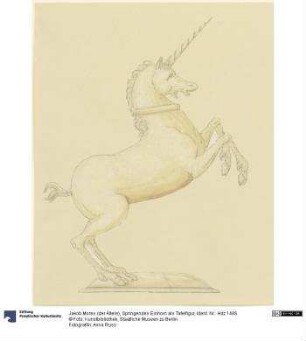 Springendes Einhorn als Tafelfigur