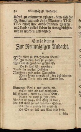 Einladung Zur Neuntägigen Andacht.