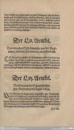 Der LVI. Artickel. Welchen tag die Schichtmeister ihre Rechnung vorlegen sollen.