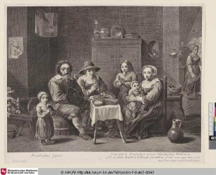 [Genreszene mit einer Familie am Tisch]