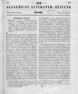 Zeitschrift der Deutschen Morgenländischen Gesellschaft. Bd. 1-3. Hrsg. v. Deutsche Morgenländische Gesellschaft. Leipzig: Brockhaus & Avenarius 1847