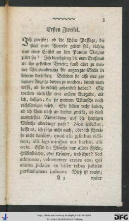 Erster Zweifel.