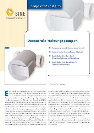 Dezentrale Heizungspumpen.