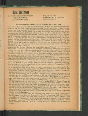 Jahrestagung der "Heimat" in Bad Oldesloe am 21. Mai 1948.