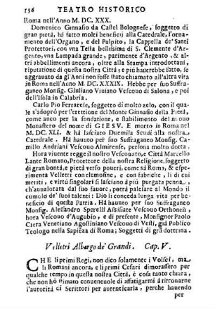 Velletri Albergo de' Grandi. Cap. V.