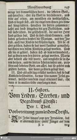 II. Histori. Vom Leiden, Sterben, und Begräbnuß Christi