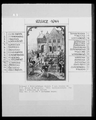 Les heures de N. D. dites de Hennessy, Kalenderblatt für März, Arbeiten im Garten