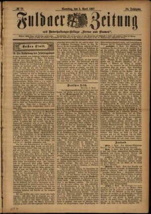 Erste Ausgabe vom Samstag, den 03. April 1897.