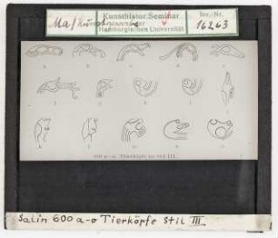 Germanische Tierornamentik. Tierköpfe Stil III