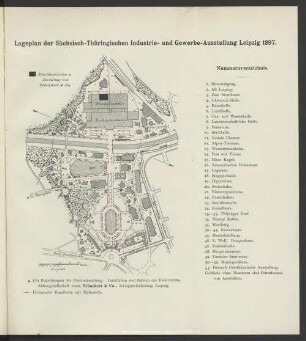 Lageplan der Sächsisch-Thüringischen Industrie- und Gewerbe-Ausstellung Leipzig 1897