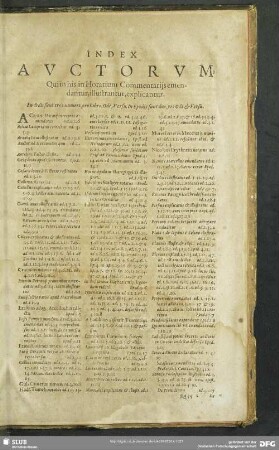 Index Autorum, Qui in his in Horatium Commentariis emendantur, illustrantur, explicantur