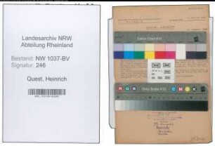 Entnazifizierung Heinrich Quest , geb. 08.11.1899 (Schneider)