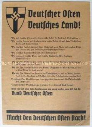 Programmatisches Flugblatt des Bundes Deutscher Osten