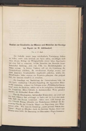 Studien zur Geschichte der Münzen und Medaillen der Herzöge von Bayern im 16. Jahrhundert