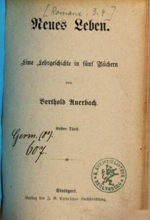 Berthold Auerbachs Schriften, 2. Serie. Romane