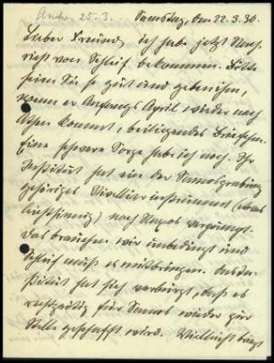 E. Buschor an G. Karo