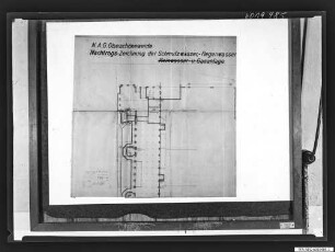 Grundriss Behrensbau Entwässerungsanlage Nachtrag 1918, Teilansicht 3, Reprofoto 1960