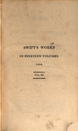 The Works of Jonathan Swift, 3