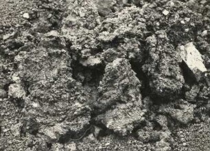 Kammerbühl (Komorní hůrka) bei Franzensbad ( Františkovy Lázně). Vulkanische Schlacken porös mit Wülsten und Striemen