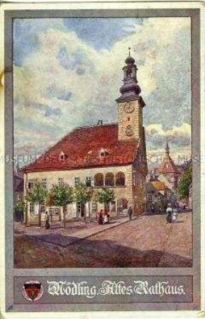Altes Rathaus in Mödling, Postkarte des Deutschen Schulvereins Nr.386