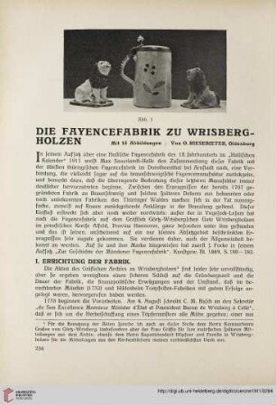 3: Die Fayencefabrik zu Wrisbergholzen