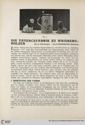 3: Die Fayencefabrik zu Wrisbergholzen