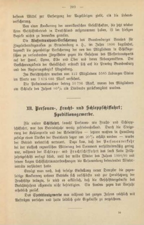 XII. Personen-, Fracht- und Schleppschiffahrt; Speditionsgewerbe.