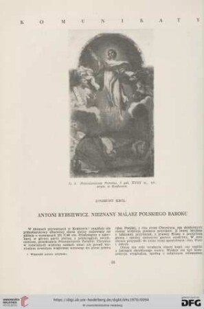 Antoni Rybkiewicz, nieznany malarz polskiego baroku
