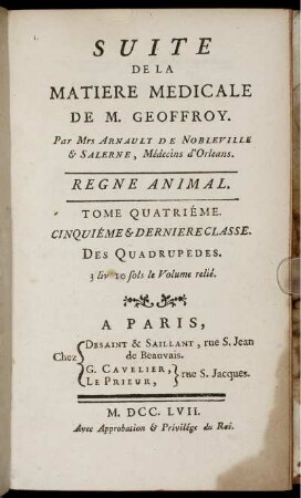 4, 1: Suite De La Matiere Médicale De M. Geoffroy. 4, 1