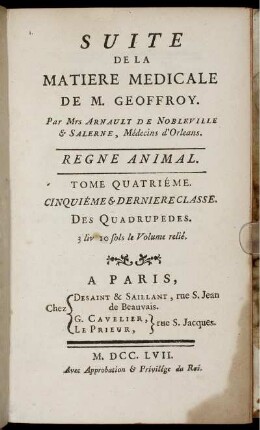 4, 1: Suite De La Matiere Médicale De M. Geoffroy. 4, 1