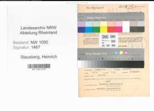 Entnazifizierung Heinrich Stausberg , geb. 01.08.1903 (Sparkassenkassierer)