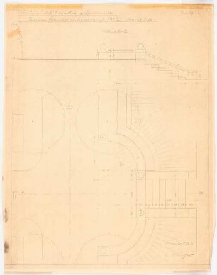 Hauptfriedhof, Dortmund: Treppe Grundriss, Schnitt 1:20
