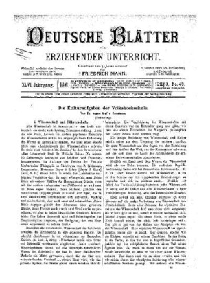 Die Kulturaufgaben der Volkshochschule : (Fortsetzung)