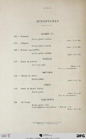 Sculptures (Nr. 114-120)