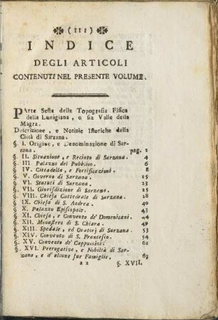 Indice Degli Articoli Contenuti Nel Presente Volume.