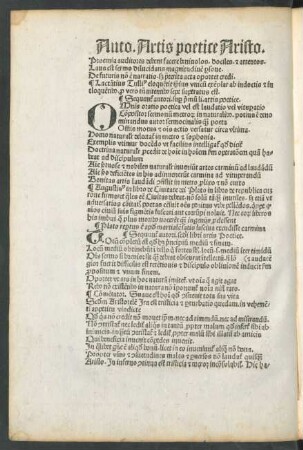 Sequuntur autori. super primum li. artis poetice.