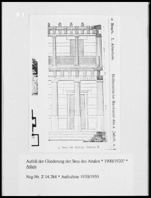 Aufriß der Gliederung der Stoa des Attalos