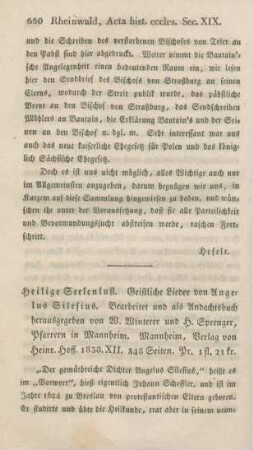 550-558 [Rezension] Angelus Silesius, Heilige Seelenlust