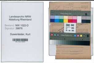 Entnazifizierung Kurt Duwentester , geb. 20.03.1902 (Prokurist)