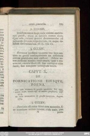 Caput X. De Fornicatione Eiusque Poena.