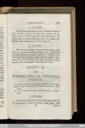 Caput X. De Fornicatione Eiusque Poena.