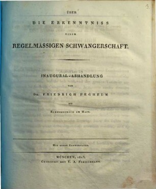 Über die Erkenntniss einer regelmäßigen Schwangerschaft : Inaugural-Abhandlung