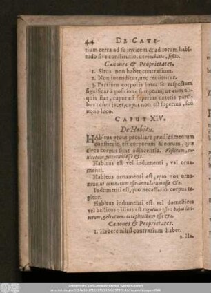 Caput XIV. De Habitu.