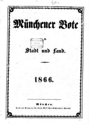 Münchener Bote für Stadt und Land. 1866,1/6, 1866,1/6