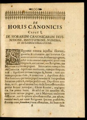 Caput I. De Horarum Canonicarum Definitione, Institutione ...