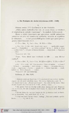 A. Die Predigten des doctor decretorum (1431-1449)