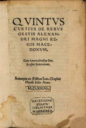 De Rebus gestis Alexandri Magni