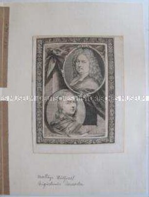 Mathijs Wulfraet und Augustin Terwesten, niederländische Maler - aus "Groote schouburgh der Nederlantsche konstschilders"