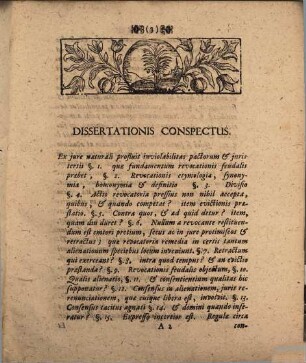 Dissertationem Juridicam Inauguralem De Revocatione Feudi Illorum Qvi In Ejus Alienationem Valide Consenserunt